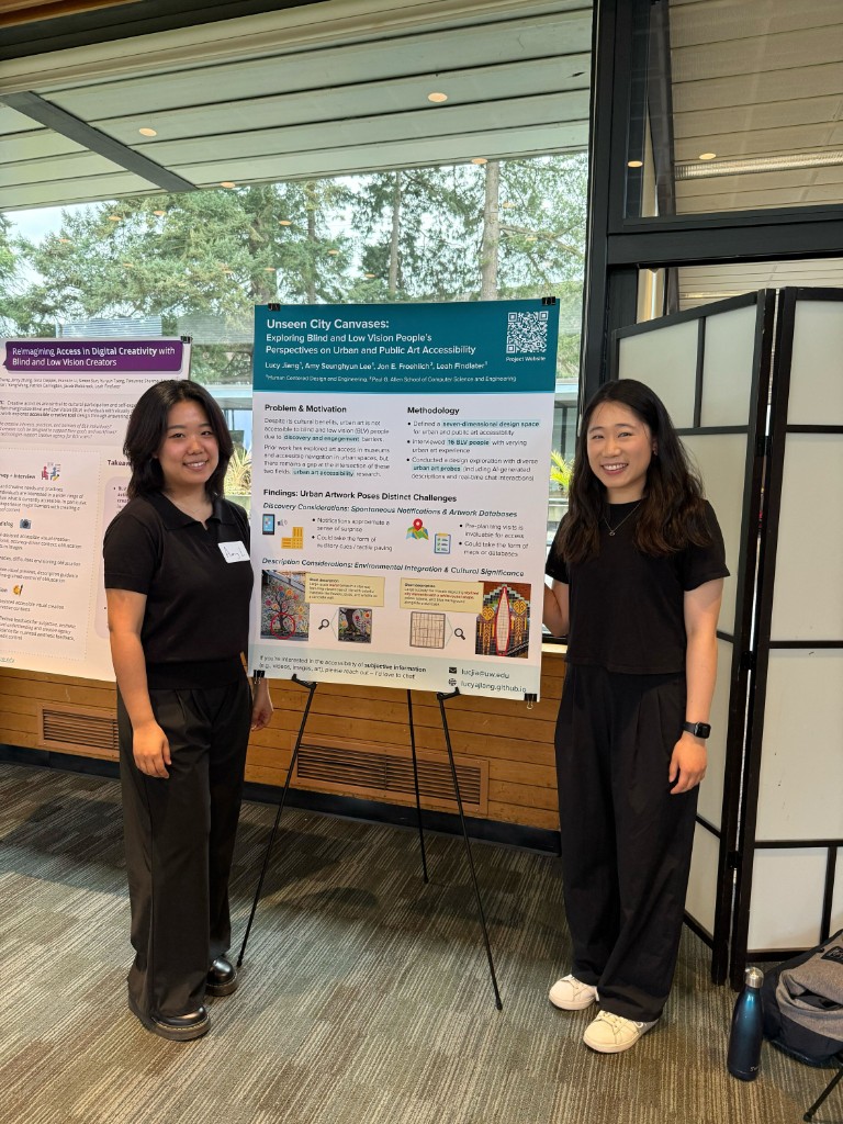 HCDE Research Showcase — Unseen City Canvases poster on display with visitors